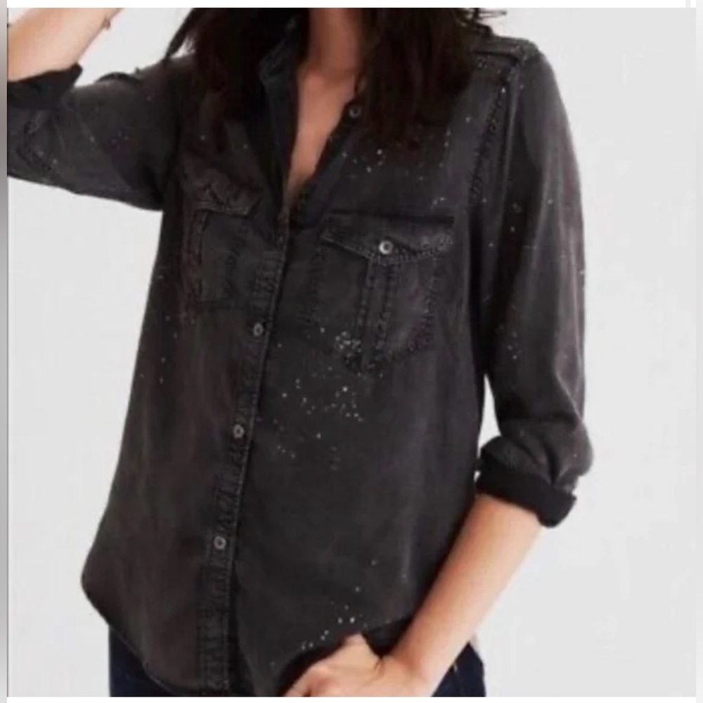 American Eagle Boyfriend Fit Paint
Splatter Button Down-EUC Sz XS-Oversized - Picture 2 of 7